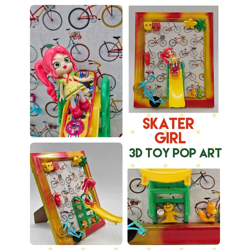 Skater Girl 3D Toy Pop Art Deco Recycled Toy ART ONE OF A KIND WALL DECOR COOL